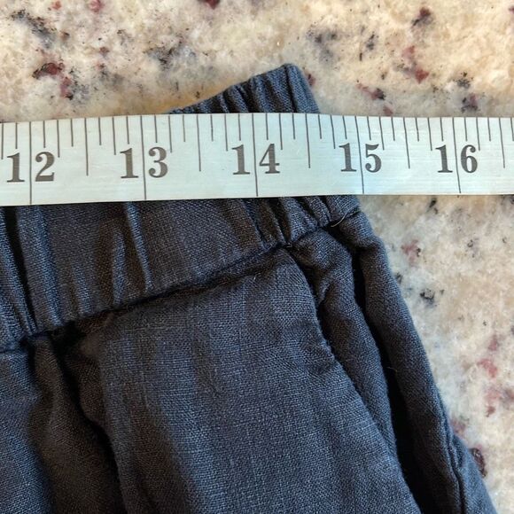 Quince Womens 100% European Linen Elastic Waist Pull On Pants Black Size Large - Picture 9 of 11
